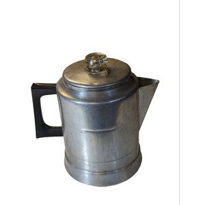 Vintage Complete Worthmore Aluminum 9 Cup Campfire Stove Coffee Pot - U.S.A